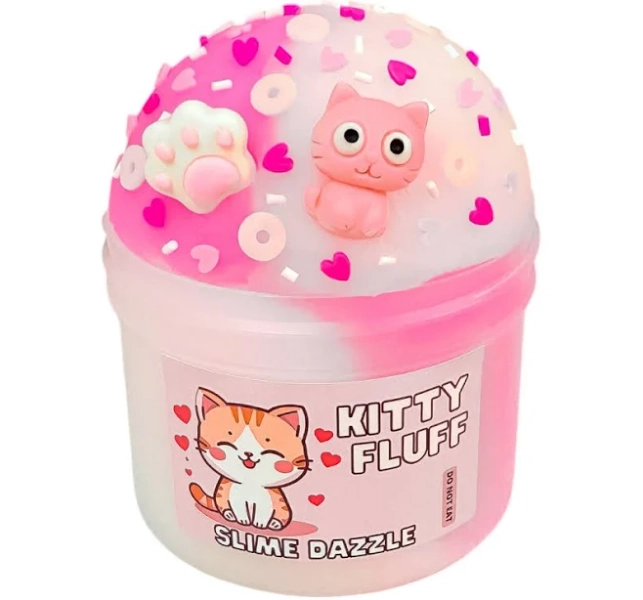 Slime Icee Kitty Fluff 8 Fl OZ Pink and White Made In USA Scented Beginner Friendly