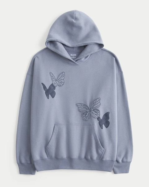 Oversized Butterfly Graphic Hoodie