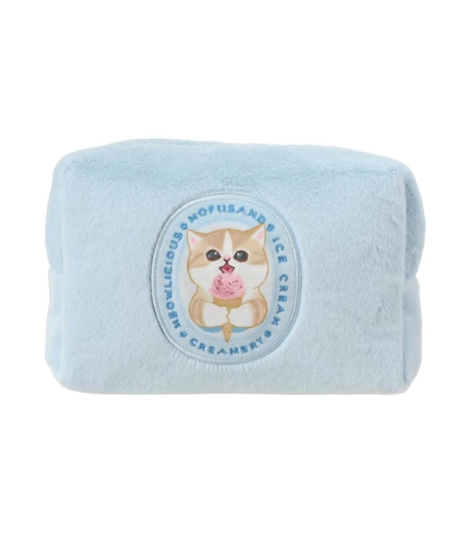 Mofusand Ice Cream Collection Blue Plush Cosmetic Bag