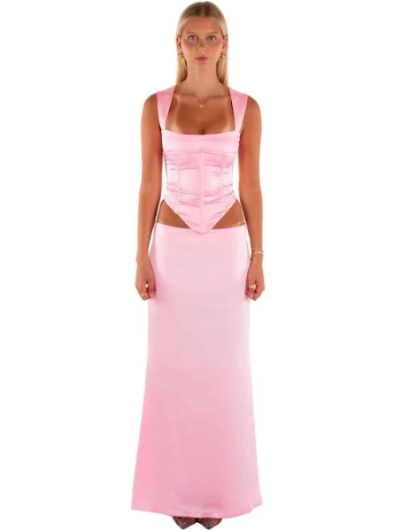 I Am Delilah Valerie Corset and Maxi Skirt Set in Candy Pink Size S / AU 8