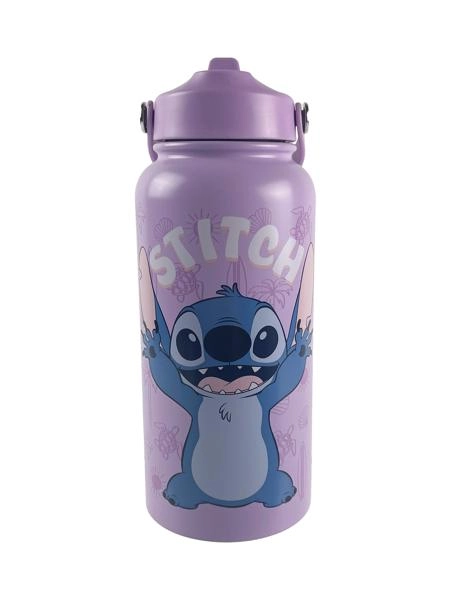 946ml Lilac Aloha Stitch Stainless Steel Cylinder Drink Bottle