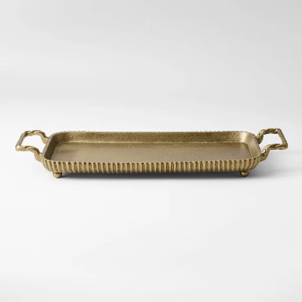 Brass Footed Tray with Handles - Threshold™ designed with Studio McGee