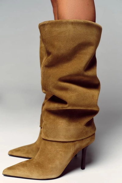 SPLIT LEATHER HEELED BOOTS