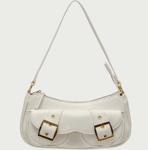 Zinnia Faux Leather Buckle Bag