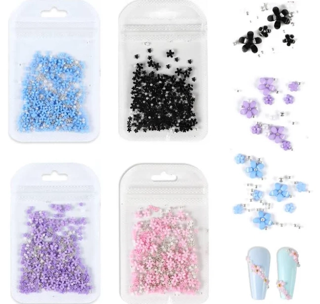 800 Pieces 3D Flower Nail Art Charm Decoration Decals