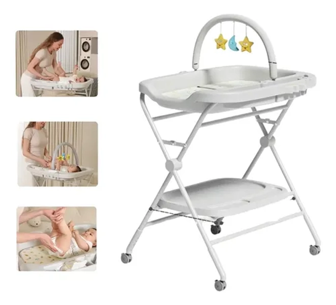 Bañera De Bebe Cambiador Multifuncional Plegable Con Base