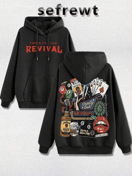 Retro Treaty Oak Revival Western Hoodie, Retro Bar Cowboy Graphic Hoodie, Treaty Oak Revival Hoodie, Rock Band Sports Outdoor Hoodie, Retro Music Hoodie, Rock Music Lover Hoodie, Retro Band Shirt Casual And Comfortable Cotton Fabric, Suitable For Top Men's And Women's Clothing.