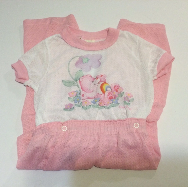VTG 1980s Toddler Girl’s 2 Piece Care Bears Light Weight Pajama Set Size 3 T