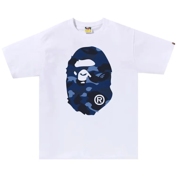 Buy BAPE Color Camo Big Ape Head T-Shirt 'White/Navy' - 1J80 110 020 WHITE NAVY | GOAT