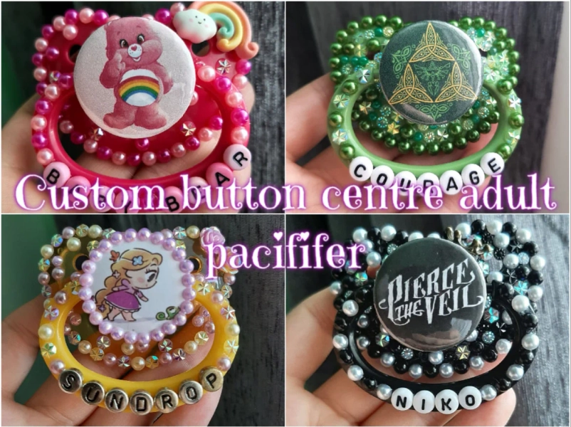 CUSTOM BUTTON CENTRE - Adult pacifier all deco levels