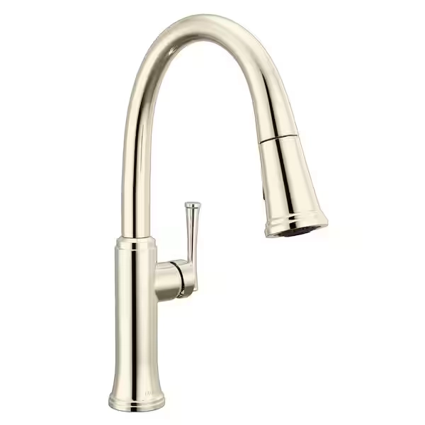 Delta Eldridge Polished Nickel 16.81 in. H Pull Down Sprayer Kitchen Faucet with 360 Degree Spout Swivel 19842-PN-DST