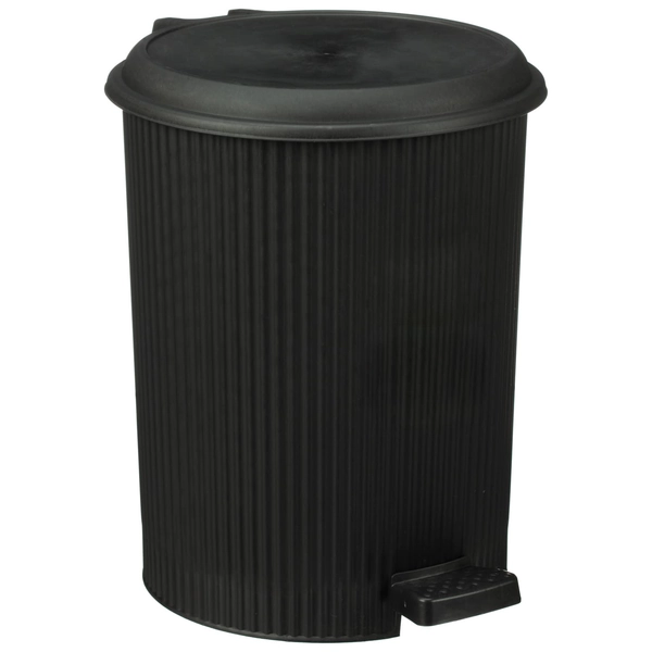 Addis Ribbed Pedal Bin 6L - Black