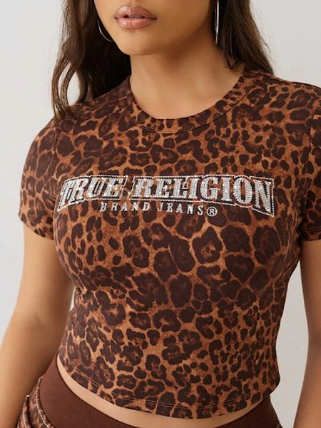 LEOPARD CRYSTAL LOGO BABY TEE