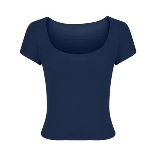 Women's Square Neck Short Sleeve Crop Top