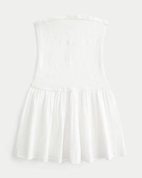 Smocked Gauze Cover Up Dress