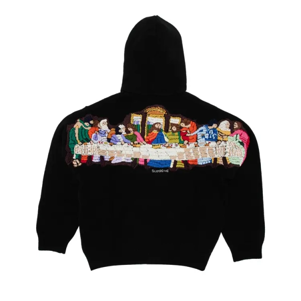 Buy Supreme Last Supper Embroidered Zip Up Hooded Sweater 'Black' - SS25SK28 BLACK | GOAT NL