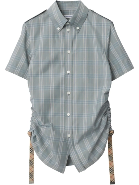 Burberry Checked Cotton Shirt | Blue | FARFETCH
