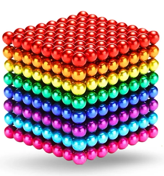 Magnet Balls in Rainbow | 512PC Fidget Toy 3MM Balls Magnetic Beads for Stress Relief | Adult Desk Toys