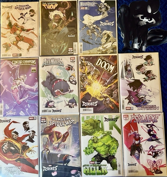 Marvel Rivals 11 Book Variant Set Doom, Strange, Spider-Man, Loki, Hulk, Jeff 