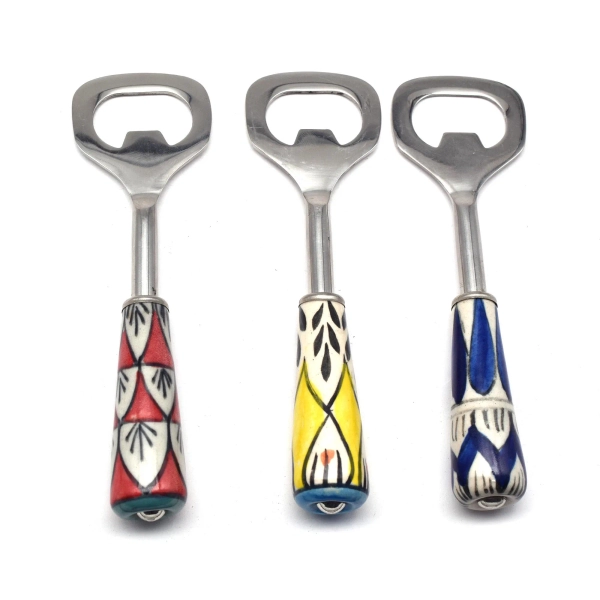 Floral Ceramic Bottle Opener: Mix Color Barware Gift