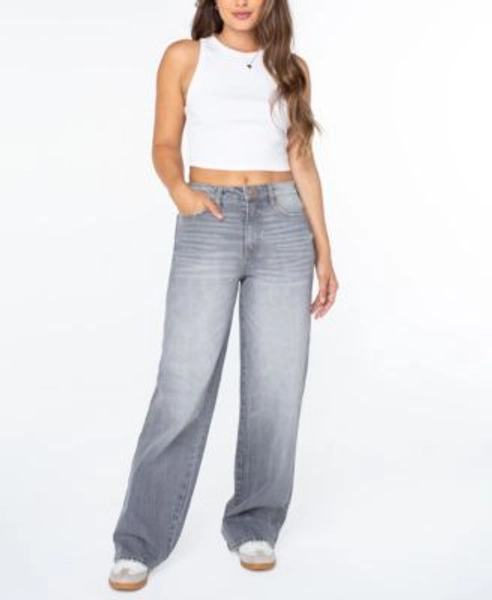 Juniors' Mariah High-Rise Baggy Wide-Leg Curvy Jeans