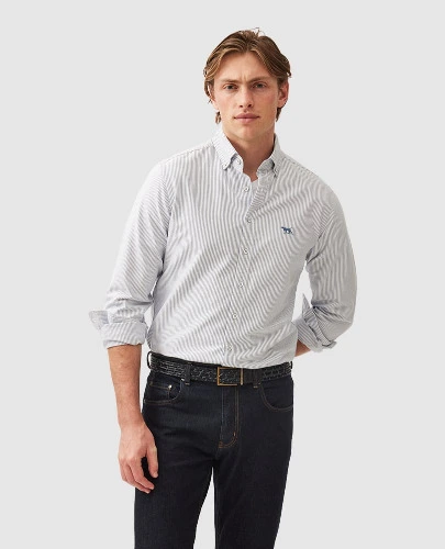 Rodd Gunn Oxford Stripe Sports Fit Shirt