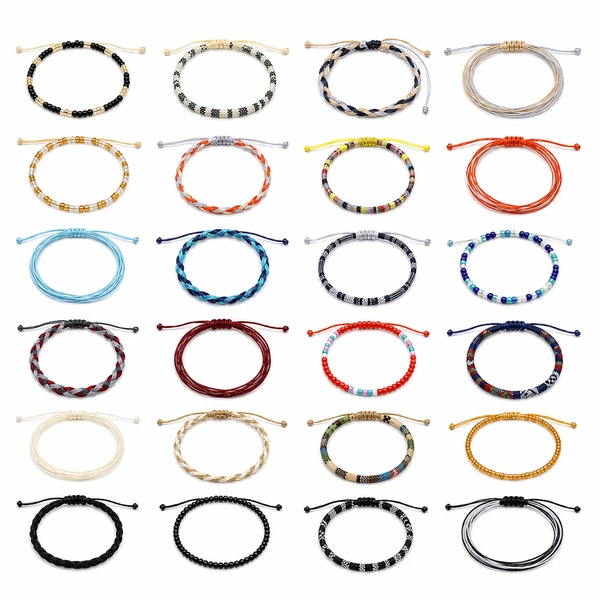 Boho String Bracelets Set for Women & Men,Adjustable Friendship Bracelets & Anklets,Surfer Wave Beach Style Woven Rope Jewelry for Summer,Vacation & Everyday Wear 24 PCS - Walmart.com