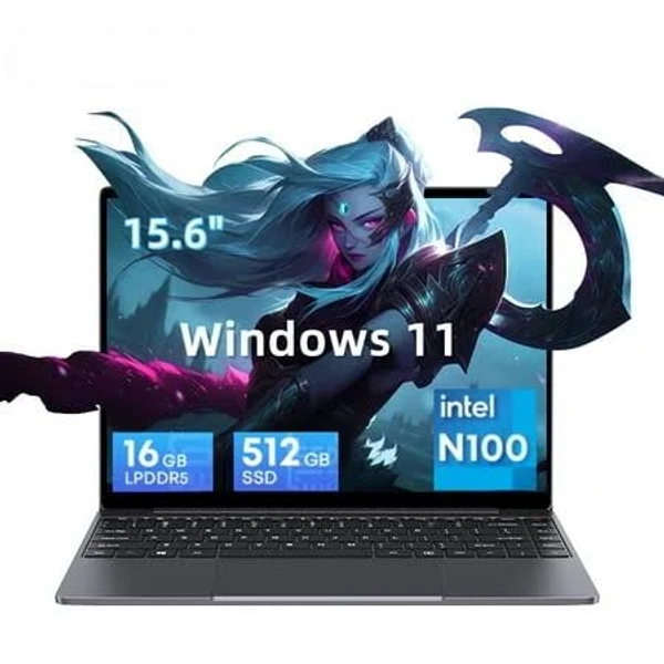 Chuwi GemiBook Plus 15.6 inch Laptop 512gb SSD 16gb DDR5,12th Gen Intel N100,2k IPS Display,Quad Core,Windows 11 Gaming Notebook Computer,3.4GHz,Wifi