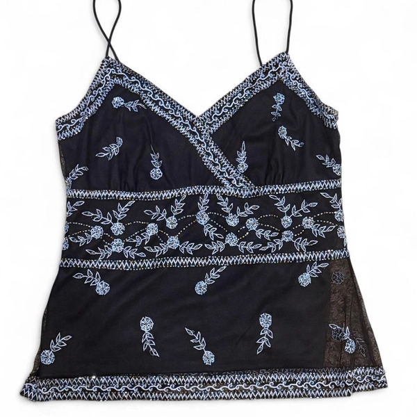 Y2K fairy core Marina Beaded Top with back zipper