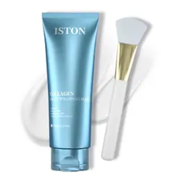 ISTON Collagen night warpping Mask 2.54 fl oz（75ml ）– Firming & Hydrating Night Mask for Glass Skin Glow, All Skin Types