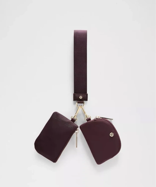 Dual Pouch Wristlet - Black Plum - ONE SIZE