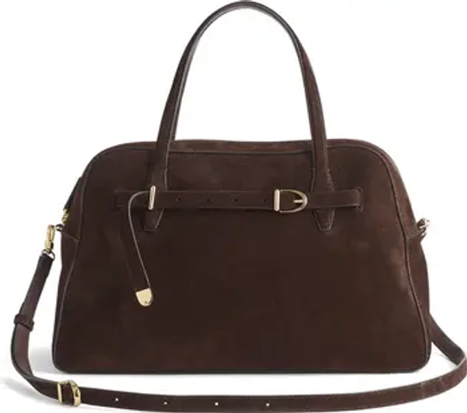 The Belted Suede Satchel