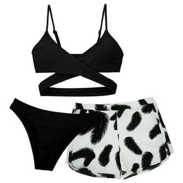Girls' Off Shoulder Sleeveless Swimming Costume