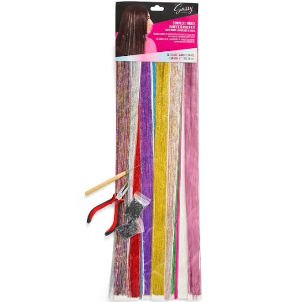 Sassy Colors Complete Tinsel Hair Extension Kit