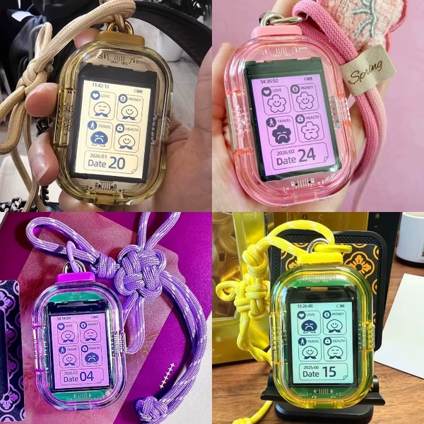 POP SUNDAY OK Cyber Electronic Draw Lots Lucky Omamori Pendant Anime Hanging Ornament Backpack Decoration Holiday Gift For Adult