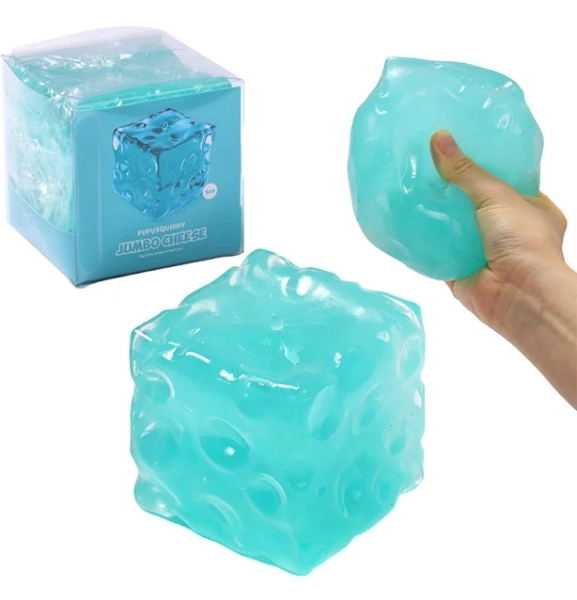 FUFUSQUISHY Crystal Ocean Jumbo Cheese Squishy Original Sensory