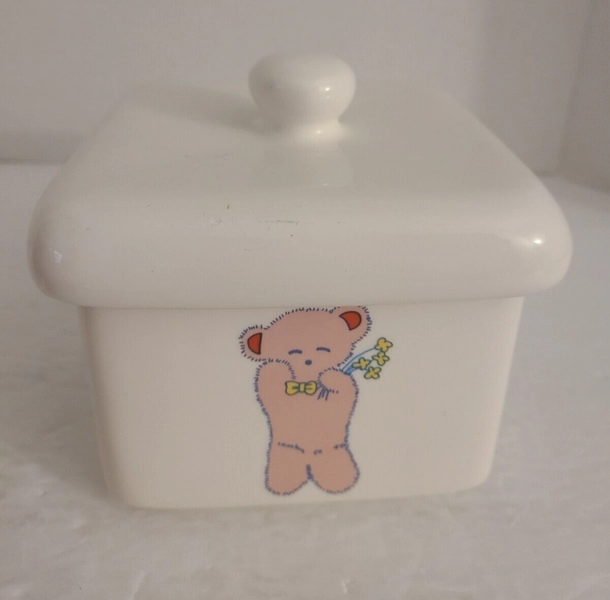 Taiwan Painted Ceramic Trinket Box Baby Decoration Nursery Display Storage  Box