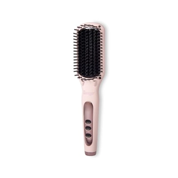 L'ange Hair Le Vite Hair Straightener Brush | Heated Hair Straightening Brush Flat Iron, Blush