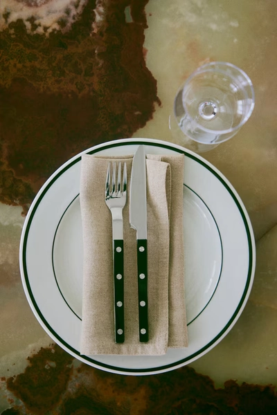 Lot de 4 serviettes de table en lin mélangé - Beige