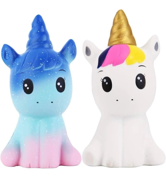 Anboor 4.9 Inches Squishies Unicorn Galaxy Kawaii Soft Slow Rising Scented Animal Squishies Stress Relief Kids Toys (Galaxy + White)