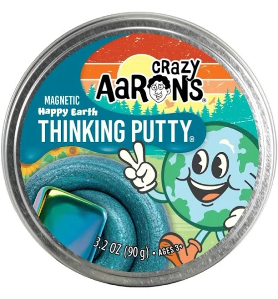 Happy Earth Magnetic Storm 4" Thinking Putty | Crazy Aaron's