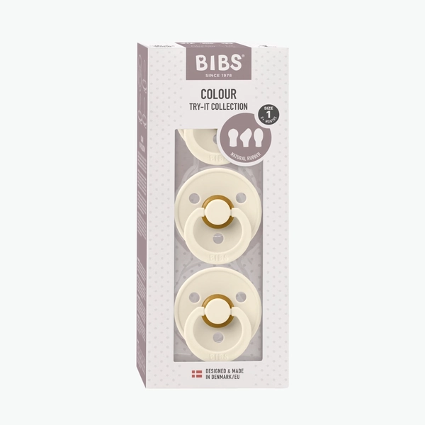 BIBS Try-It Pacifier 3 Pack Ivory