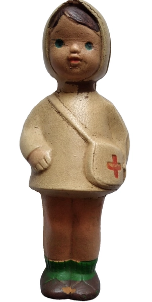 Vintage Soviet toy children's Rubber toy nurse girl Medical USSR Ukraine 1970s