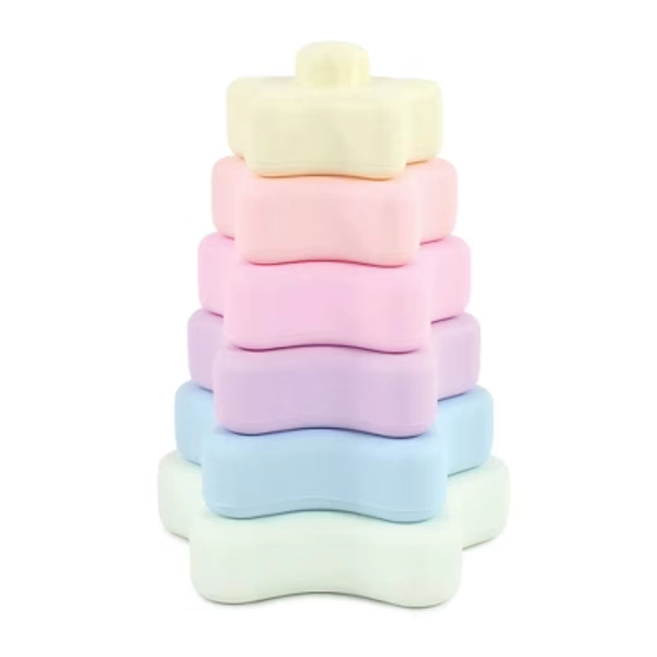 Hudson Baby Silicone Stacking Toy, Star, One Size