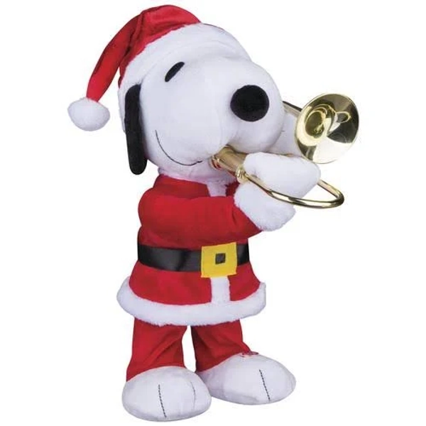 Gemmy Standing Trombone Snoopy in Santa Outfit