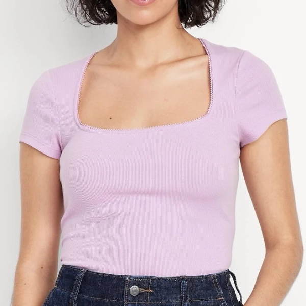 Old Navy Women's Square-Neck Ribbed T-Shirt