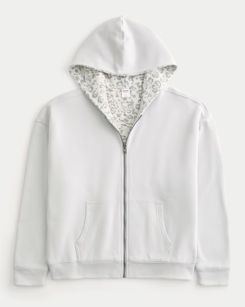 Boxy Reversible Zip-Up Hoodie