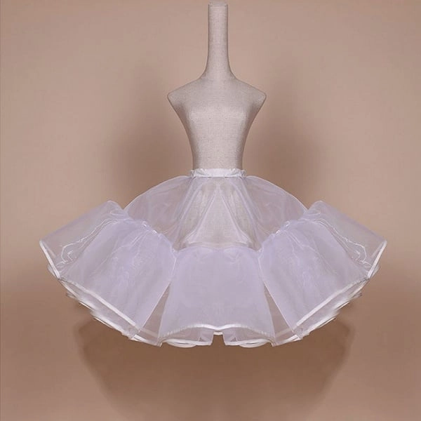 [£41.80]Black/White 52cm Two Layers Hem Vintage Petticoat