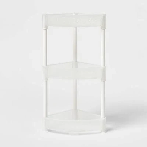 Trilateral Tower Caddy White - Room Essentials : Plastic, Rust-Resistant Bath Organizer for Dorm
