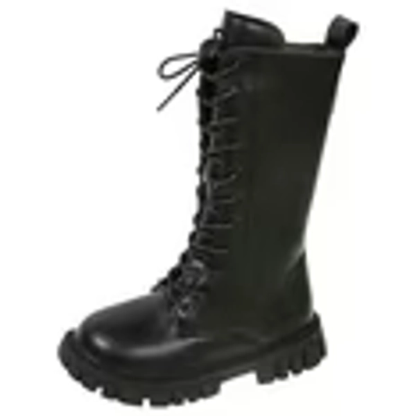 Zecgelong Girls Boots,Children Shoes Fashionable Flat Boots Comfortable Soft Sole Leather Children Boots Princess Boots